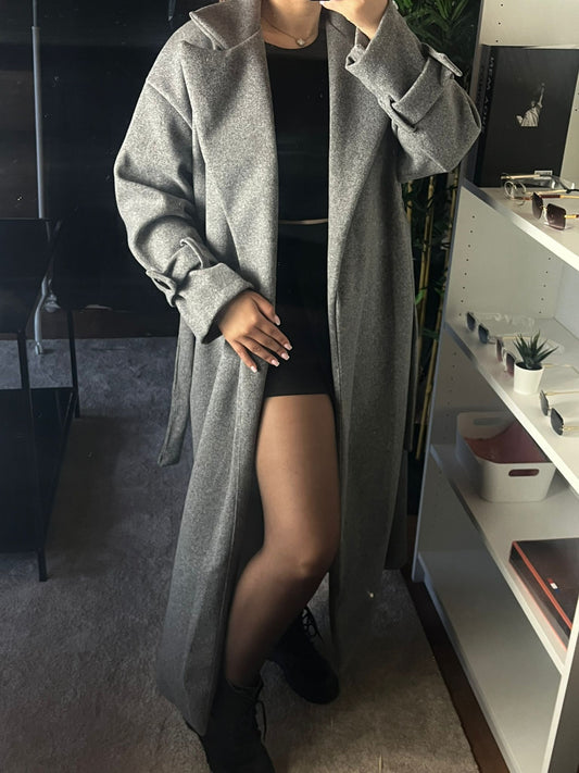 Veste longue grise